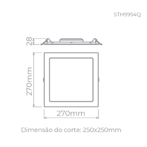 Painel Led De Embutir 24 W 6500K Bivolt STH9954Q/65 Stella