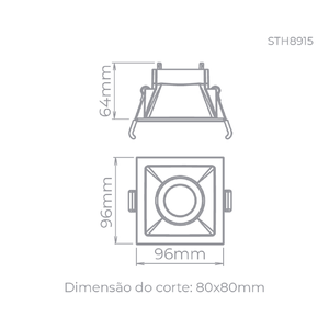 Spot De Embutir Recuado Direcionável Mr16 Preto STH8915PTO Stella