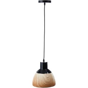 Pendente Cerâmica 1XE27 40W Preto/Amadeirado Quality Iluminação
