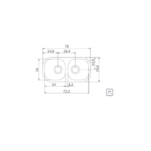 Cuba Inox 78x40 Cm Dupla Retangular 94061/407 Tramontina