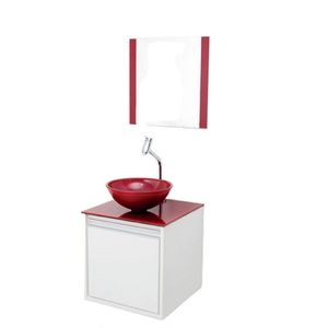 Gabinete de Vidro Veneza Branco Vinho 40x40 Cm 6827 Vildrex