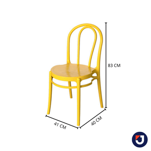 Cadeira Retro Slim Amarela Forte Plástico