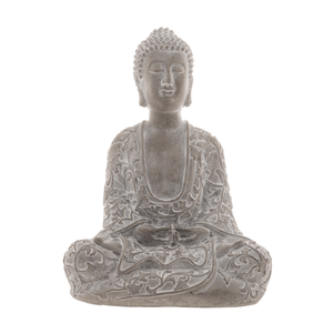 Buda Decorativo Sentado Cinza 19,5x16x28,5 Cm Lyor