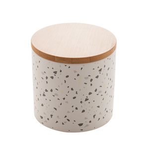 Pote de Cerâmica Com Tampa Branco 10x10x10 Cm Lyor
