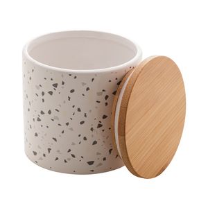 Pote de Cerâmica Com Tampa Branco 10x10x10 Cm Lyor