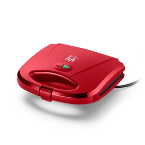 Sanduicheira Minigrill Chapa Antiaderente Dupla Ondulada 127V 750W Vermelha CE148 Multilaser