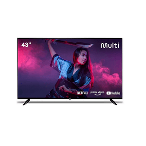 TV Smart Tela DLED 43'' Full HD Multi Android 3 HDMI 2 USB Wi-Fi - TL046 Multilaser