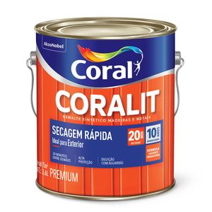 Tinta Esmalte Coralit Secagem Rápida Brilhante Laranja Galão 3,6 Litros Coral