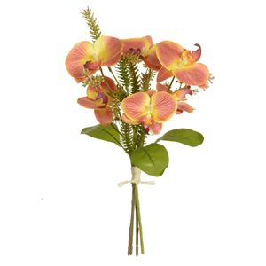 Buque Orquídea Decorativo Toque Real X6 Amarelo 38 Cm Flor Arte