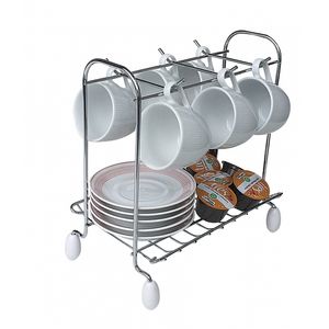 Suporte Para Xícaras/Pires e Pratos Preto PR605 Utimil