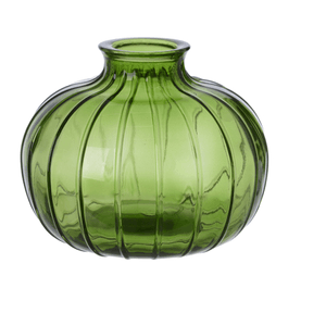 Vaso Decorativo de Vidro Verde 10,7 Cm Flor Arte