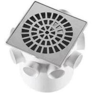 Caixa Sifonada Quadrada 150x175x75 Com Grelha Cromada  Herc