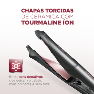 Prancha Alisadora Twist Rose P-29 Bivolt Mondial
