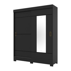Guarda Roupa Deslizante 2 Portas Preto HP B66-157 Briz Móveis