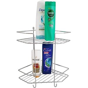 Suporte Duplo De Canto Porta Shampoo Aço Cromado Utimil