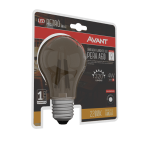 Lâmpada Retrô Pera A60 4W 2200K E27 Bivolt Avant