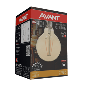 Lâmpada Led G95 Filamento Retrô 4W 2200K E-27 Bivolt Avant
