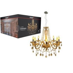 Lustre Pendente Baronesa 8 Braços Champagne Avant