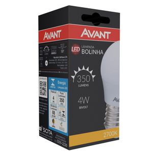 Lâmpada Led Bolinha E27 4W 2700K Avant