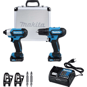 Kit Furadeira e Parafusadeira de Impacto À Bateria 12V Bivolt Makita