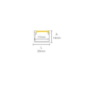 Perfil Sobrepor Para Fita Led 17 Mm 2 Metros Preto Taschibra