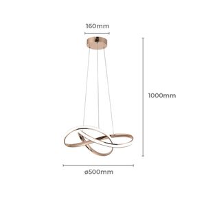 Pendente LP-02R SMD 5183 Rosê Gold 45W 3 Em 1 Nitrolux