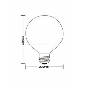 Lâmpada Led Globo 100 9,5W E27 3000K Taschibra