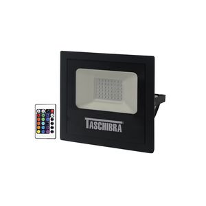 Refletor Led Slim 20W RGB Preto Taschibra
