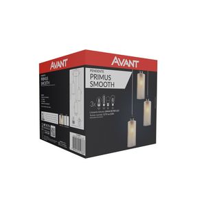 Pendente Primus Smooth Vidro Fosco 3xE27 Avant