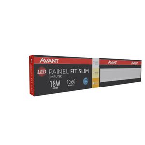 Painel Led De Embutir Fit 10x60 Cm 18W 3000K Avant