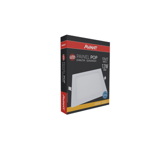 Painel Plafon Led De Embutir Quadrado 17 Cm 12W 3000K Bivolt Avant