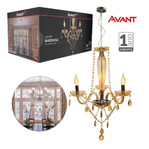 Lustre Pendente Baronesa 3 Braços Avant