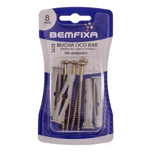Parafuso Phillips Cabeça Panela Com Bucha de 8 Mm 4 Unidades Bemfixa