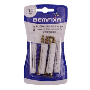 Parafuso Philips Cabeça Chata Com Bucha de 10 Mm 4 Unidades Bemfixa