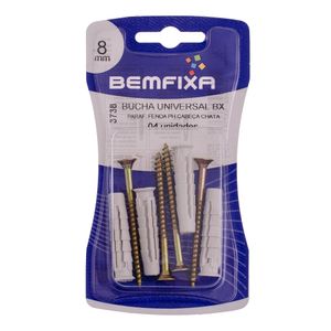 Parafuso Philips Cabeça Chata Com Bucha de 8 Mm 4 Unidades Bemfixa