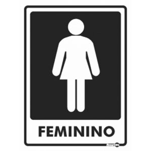 Placa De Sinalização Banheiro Feminino 15x20 Cm Encartale