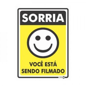 Placa Sorria Você Está Sendo Filmado 20x15 Cm Encartale