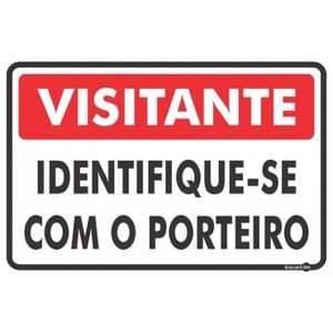 Placa de Sinalização Identifique-se na Portaria 20x30 Cm Encartale