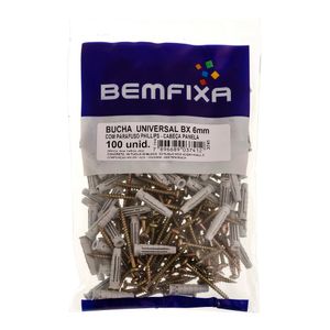 Parafuso Philips Cabeça Panela Com Bucha de 6 Mm 100 Unidades Bemfixa