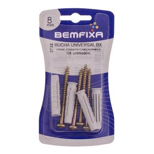 Parafuso Philips Cabeça Panela Com Bucha de 8 Mm 4 Unidades Bemfixa