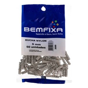 Bucha De Nylon 6 Mm 50 Unidades Bemfixa