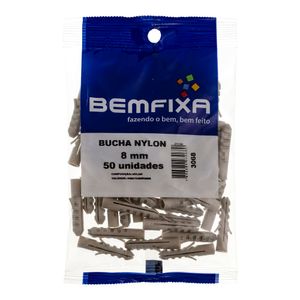 Bucha De Nylon 8 Mm 50 Unidades Bemfixa