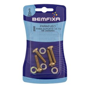 Parafuso Para Suporte de Tv 4 Unidades M6x25 Mm Bemfixa