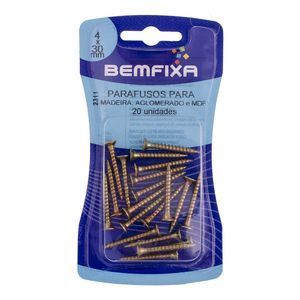 Parafuso Philips Cabeça Chata 4,0x30 Mm 20 Unidades Bemfixa