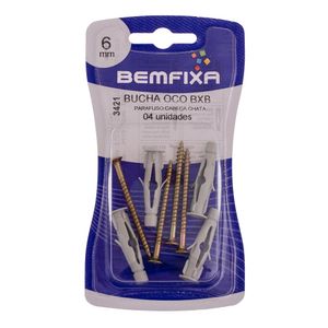 Parafuso Philips Cabeça Chata Com Bucha 4,0x50 Mm 4 Unidades Bemfixa