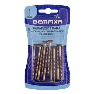 Parafuso Philips Cabeça Chata 5,00x60 Mm 10 Unidades Bemfixa