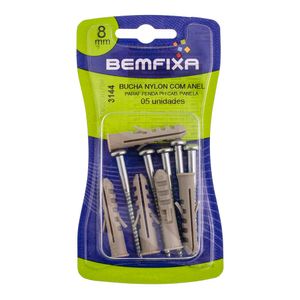 Parafuso Phillips Cabeça Panela Com Bucha Anel 8 Mm 5 Unidades Bemfixa