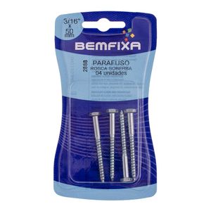 Parafuso Sextavado Rosca Soberba 3/16x50 Mm 4 Unidades Bemfixa