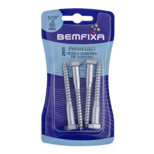 Parafuso Sextavado Rosca Soberba 5/16x65 Mm 4 Unidades Bemfixa