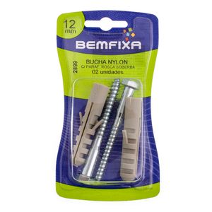 Parafuso Sextavado Rosca Soberba Com Bucha Sem Anel 12 Mm 2 Unidades Bemfixa